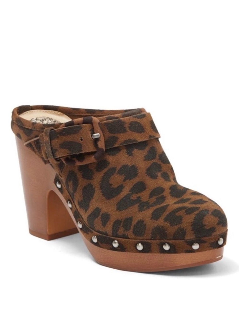 Vince Camuto Ceena Platform Clogs Brown/Black Leopard Print Size 9.5M